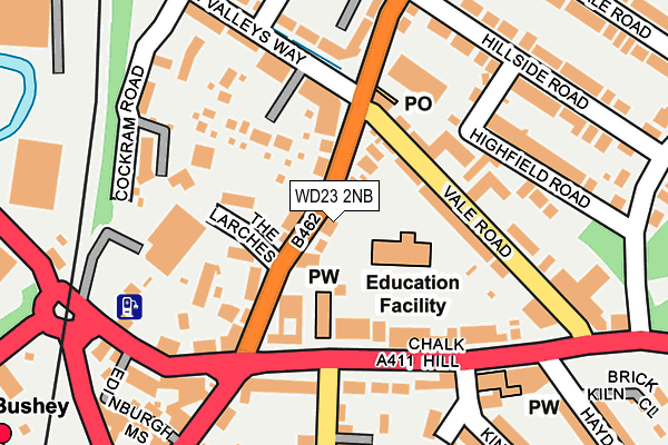 WD23 2NB map - OS OpenMap – Local (Ordnance Survey)