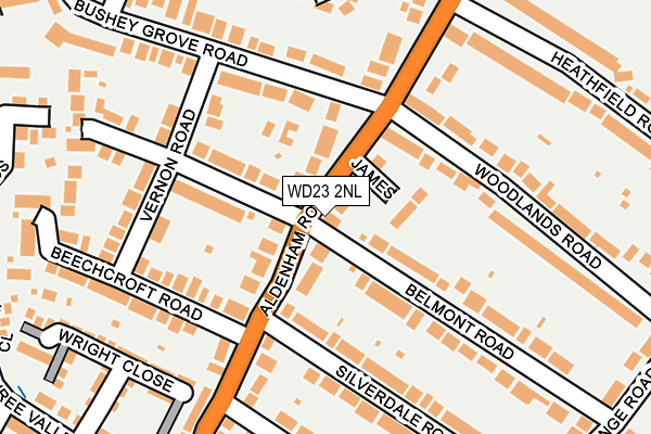 WD23 2NL map - OS OpenMap – Local (Ordnance Survey)