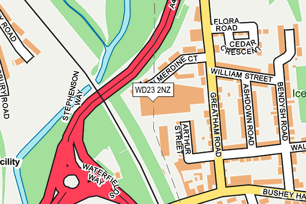 WD23 2NZ map - OS OpenMap – Local (Ordnance Survey)