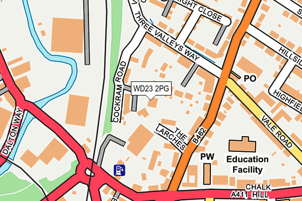 WD23 2PG map - OS OpenMap – Local (Ordnance Survey)