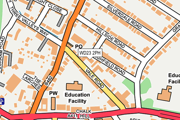 WD23 2PH map - OS OpenMap – Local (Ordnance Survey)