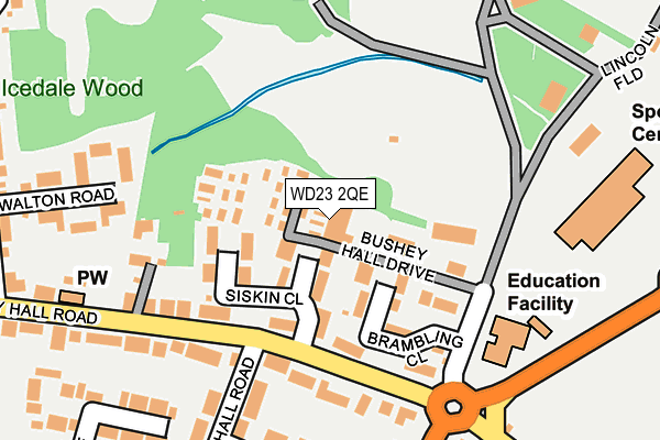 WD23 2QE map - OS OpenMap – Local (Ordnance Survey)