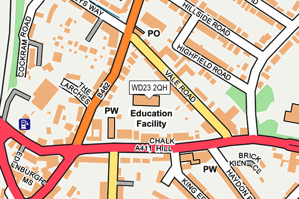 WD23 2QH map - OS OpenMap – Local (Ordnance Survey)