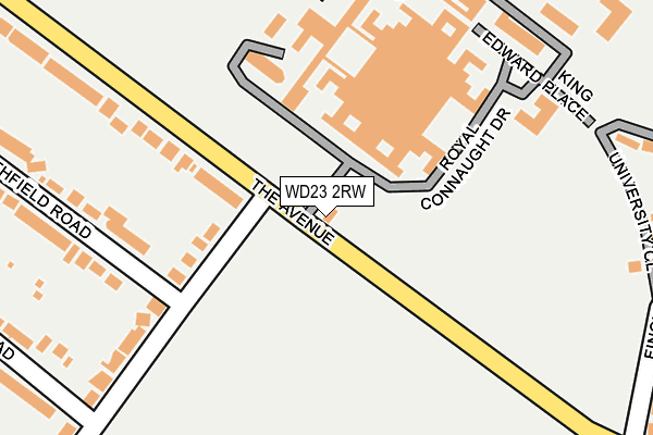 WD23 2RW map - OS OpenMap – Local (Ordnance Survey)