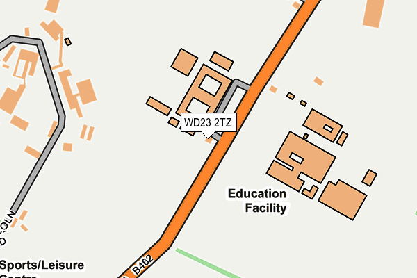 WD23 2TZ map - OS OpenMap – Local (Ordnance Survey)