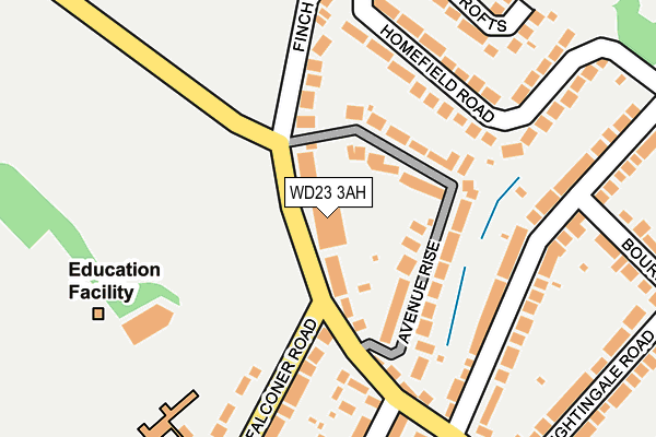 WD23 3AH map - OS OpenMap – Local (Ordnance Survey)