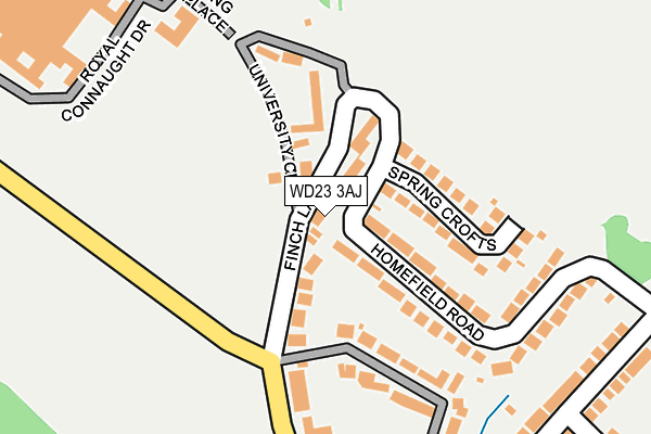 WD23 3AJ map - OS OpenMap – Local (Ordnance Survey)