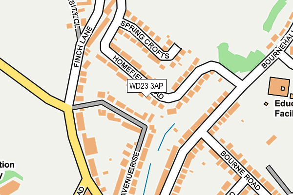 WD23 3AP map - OS OpenMap – Local (Ordnance Survey)