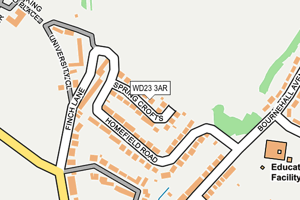 WD23 3AR map - OS OpenMap – Local (Ordnance Survey)