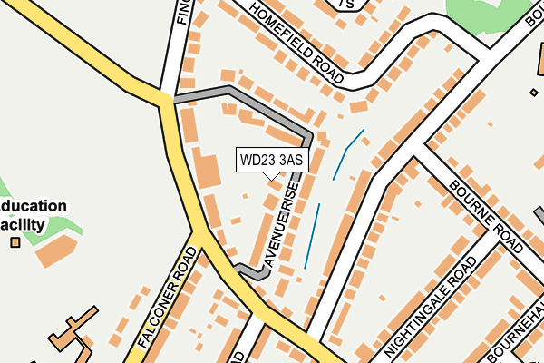 WD23 3AS map - OS OpenMap – Local (Ordnance Survey)