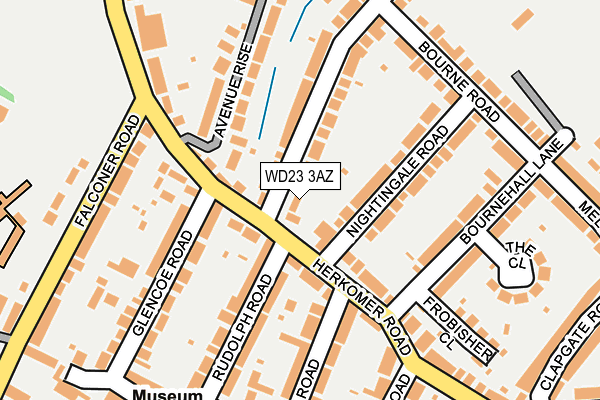 WD23 3AZ map - OS OpenMap – Local (Ordnance Survey)