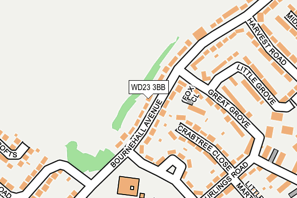 WD23 3BB map - OS OpenMap – Local (Ordnance Survey)