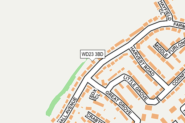 WD23 3BD map - OS OpenMap – Local (Ordnance Survey)