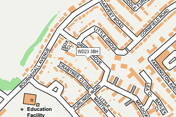 WD23 3BH map - OS OpenMap – Local (Ordnance Survey)