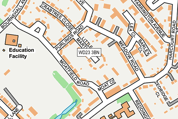 WD23 3BN map - OS OpenMap – Local (Ordnance Survey)