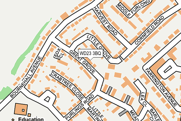 WD23 3BQ map - OS OpenMap – Local (Ordnance Survey)
