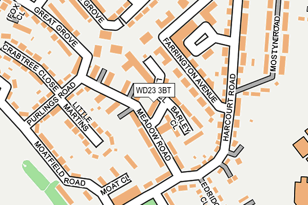 WD23 3BT map - OS OpenMap – Local (Ordnance Survey)