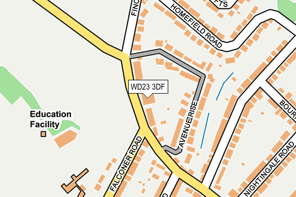 WD23 3DF map - OS OpenMap – Local (Ordnance Survey)