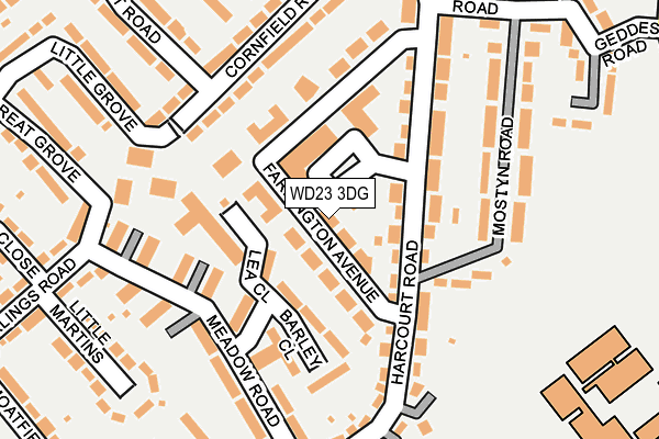 WD23 3DG map - OS OpenMap – Local (Ordnance Survey)