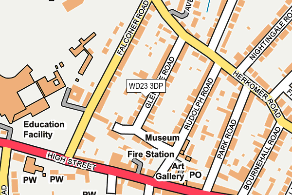 WD23 3DP map - OS OpenMap – Local (Ordnance Survey)