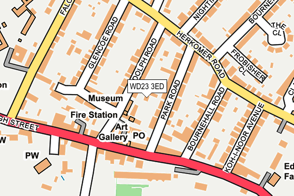 WD23 3ED map - OS OpenMap – Local (Ordnance Survey)