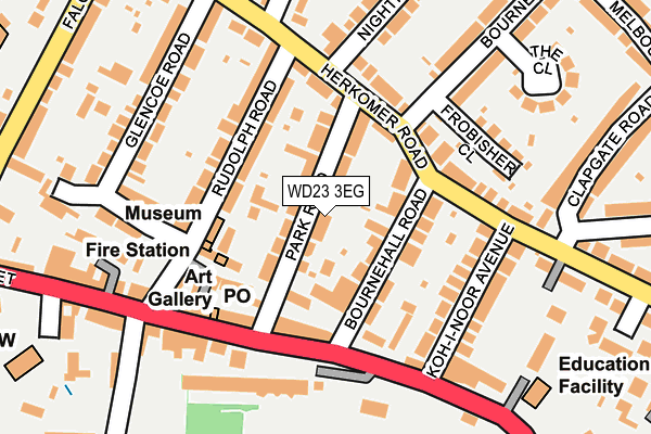 WD23 3EG map - OS OpenMap – Local (Ordnance Survey)