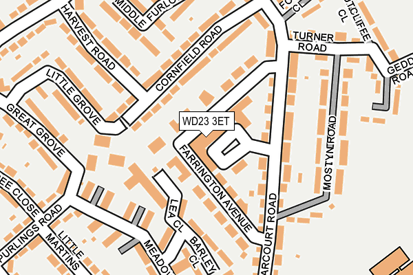 WD23 3ET map - OS OpenMap – Local (Ordnance Survey)