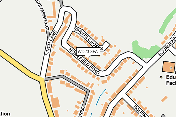 WD23 3FA map - OS OpenMap – Local (Ordnance Survey)