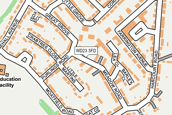 WD23 3FD map - OS OpenMap – Local (Ordnance Survey)