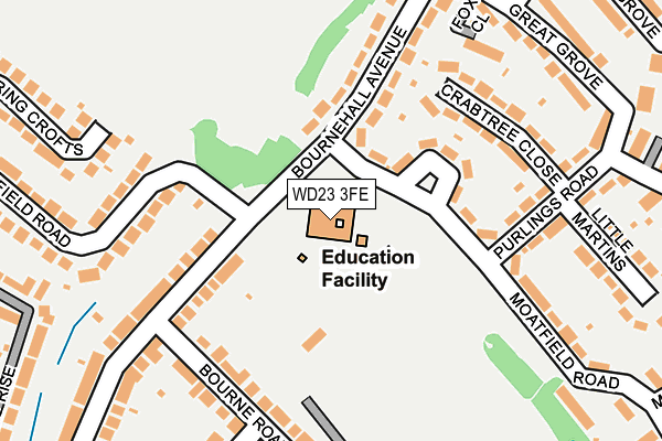 WD23 3FE map - OS OpenMap – Local (Ordnance Survey)