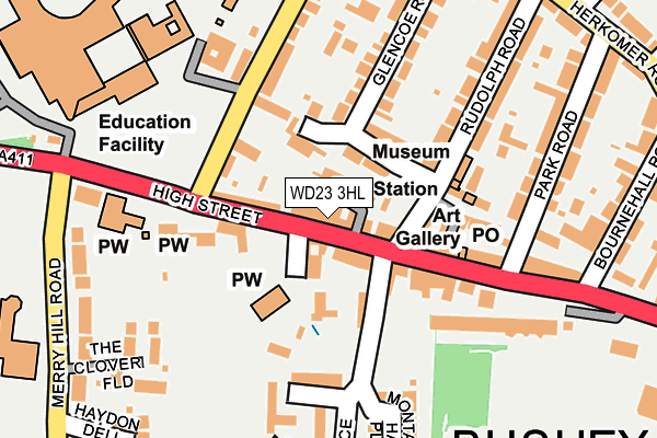 WD23 3HL map - OS OpenMap – Local (Ordnance Survey)