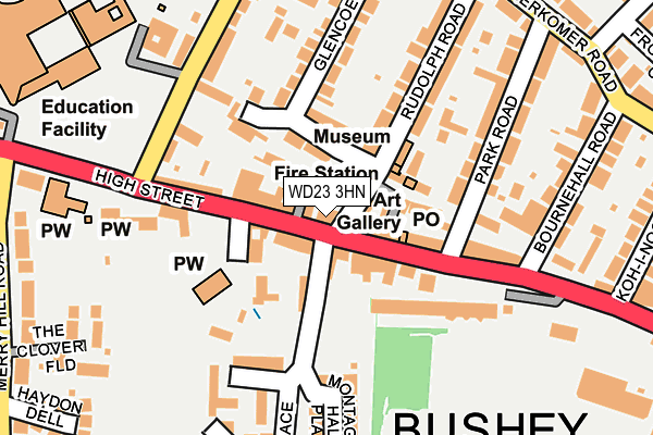 WD23 3HN map - OS OpenMap – Local (Ordnance Survey)
