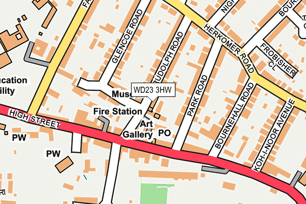 WD23 3HW map - OS OpenMap – Local (Ordnance Survey)