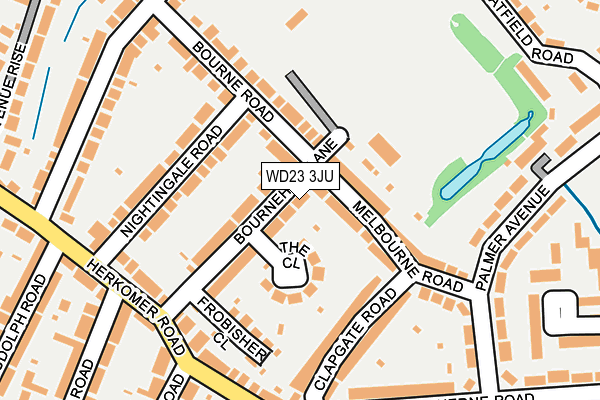 WD23 3JU map - OS OpenMap – Local (Ordnance Survey)