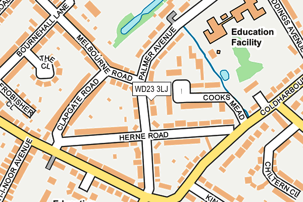 WD23 3LJ map - OS OpenMap – Local (Ordnance Survey)