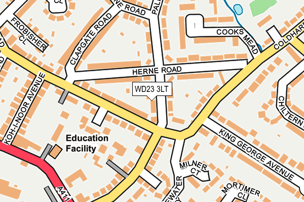 WD23 3LT map - OS OpenMap – Local (Ordnance Survey)