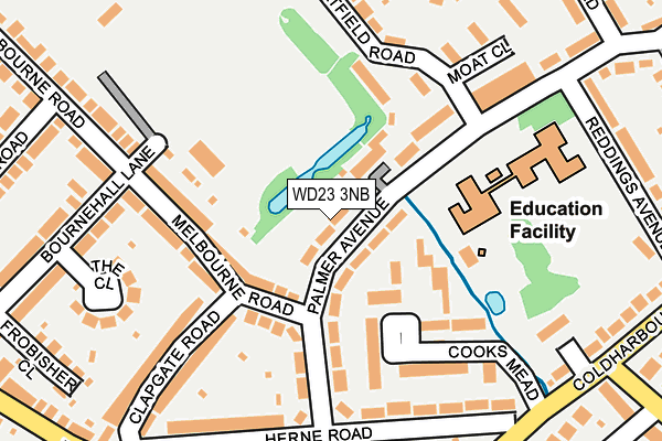 WD23 3NB map - OS OpenMap – Local (Ordnance Survey)