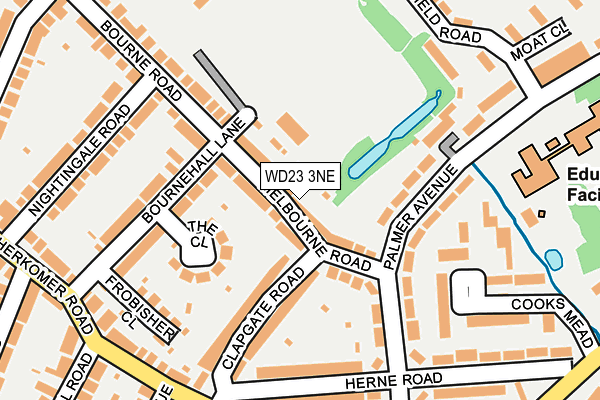 WD23 3NE map - OS OpenMap – Local (Ordnance Survey)