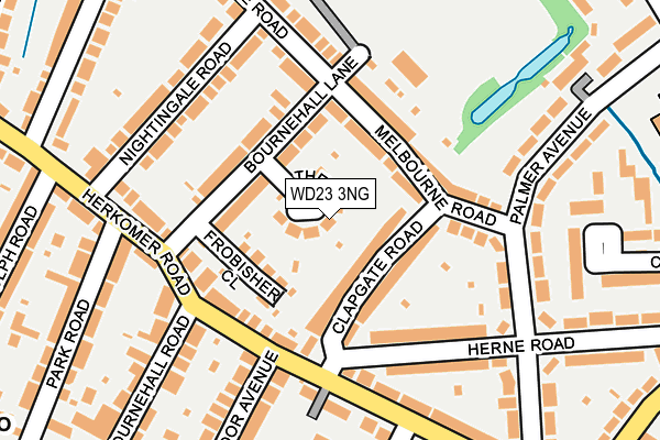 WD23 3NG map - OS OpenMap – Local (Ordnance Survey)