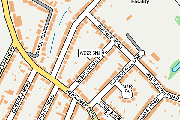 WD23 3NJ map - OS OpenMap – Local (Ordnance Survey)