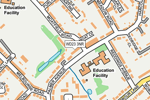WD23 3NR map - OS OpenMap – Local (Ordnance Survey)