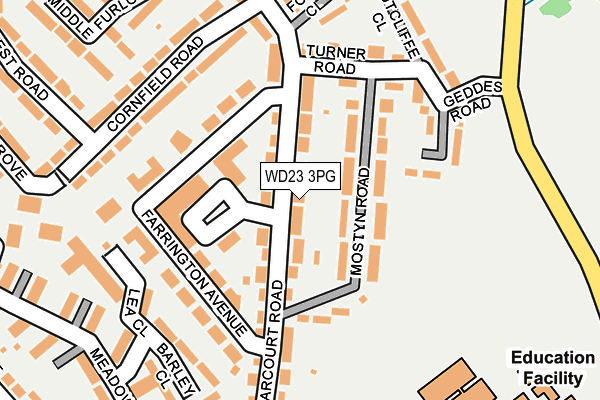 WD23 3PG map - OS OpenMap – Local (Ordnance Survey)