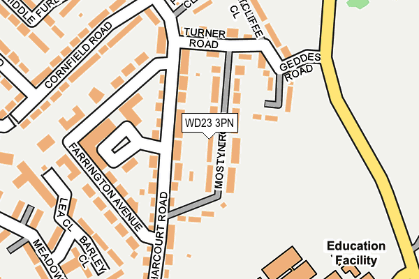 WD23 3PN map - OS OpenMap – Local (Ordnance Survey)