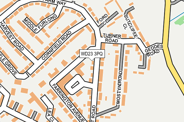 WD23 3PQ map - OS OpenMap – Local (Ordnance Survey)