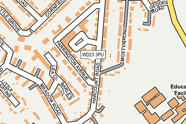 WD23 3PU map - OS OpenMap – Local (Ordnance Survey)