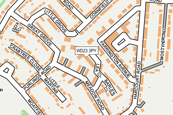 WD23 3PY map - OS OpenMap – Local (Ordnance Survey)