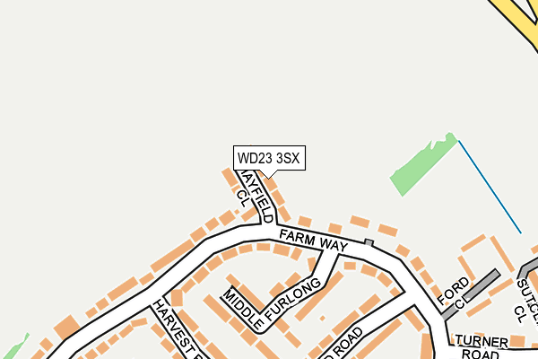 WD23 3SX map - OS OpenMap – Local (Ordnance Survey)