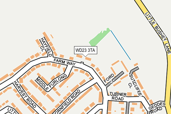 WD23 3TA map - OS OpenMap – Local (Ordnance Survey)
