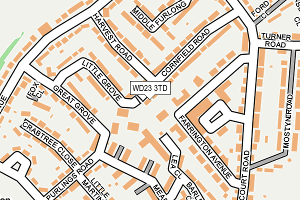 WD23 3TD map - OS OpenMap – Local (Ordnance Survey)