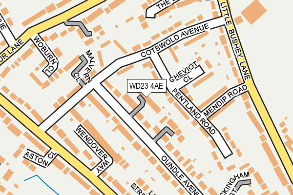 WD23 4AE map - OS OpenMap – Local (Ordnance Survey)
